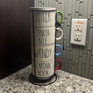 Rae Dunn Peter Pan Disney Collection Stacked Coffee Cups